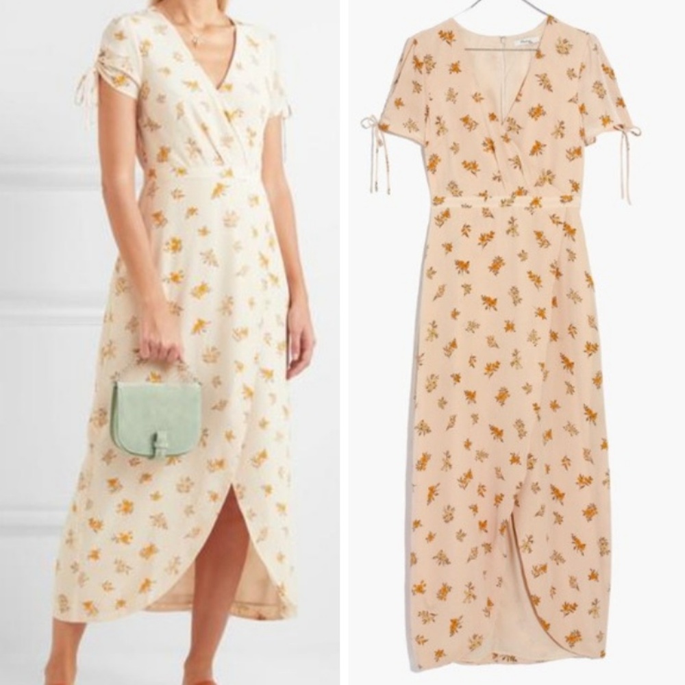 Madewell Silk Floral Midi/Maxi Dress Size 8